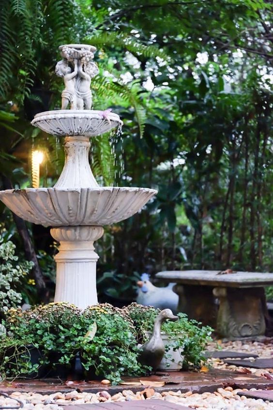 Fountain with Evening Illumination