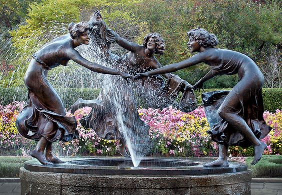 Fountain with Evening Illumination