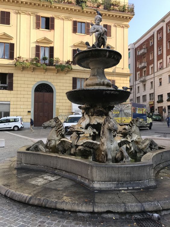 Fountain with Evening Illumination