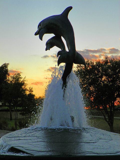 Fountain with Evening Illumination