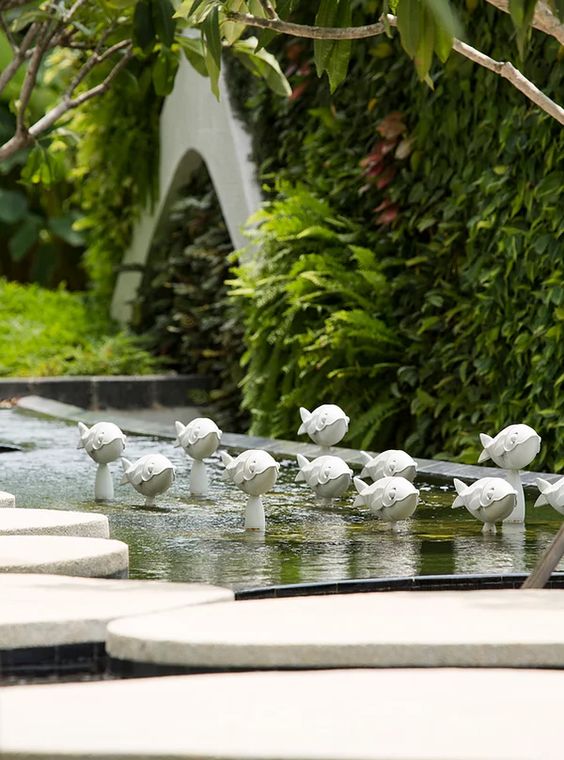 Fountain with Evening Illumination