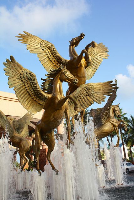 Fountain with Evening Illumination