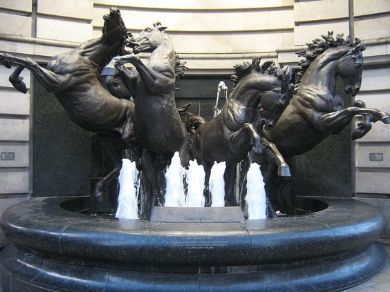 Fountain with Evening Illumination