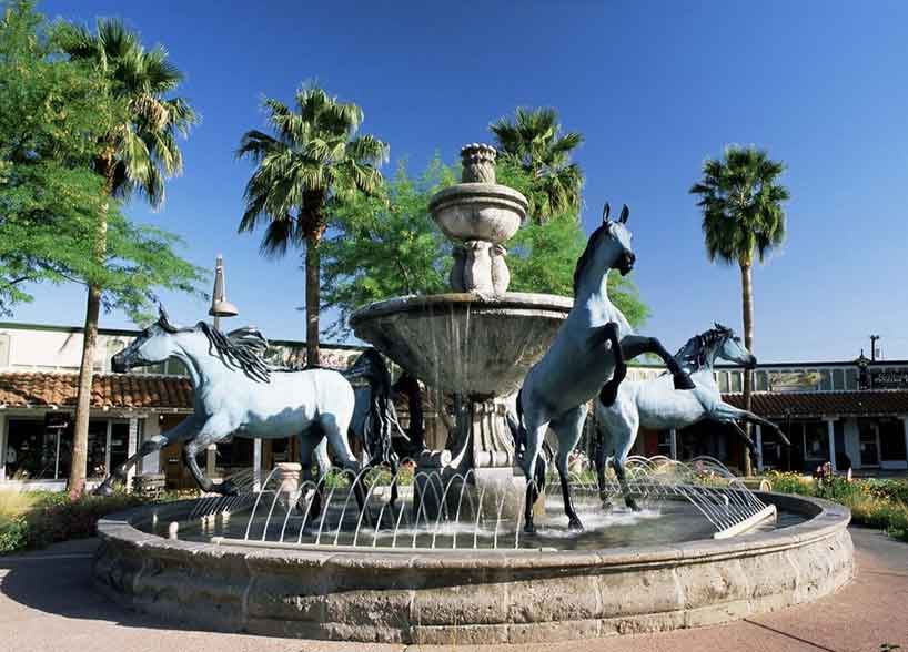 Fountain with Evening Illumination