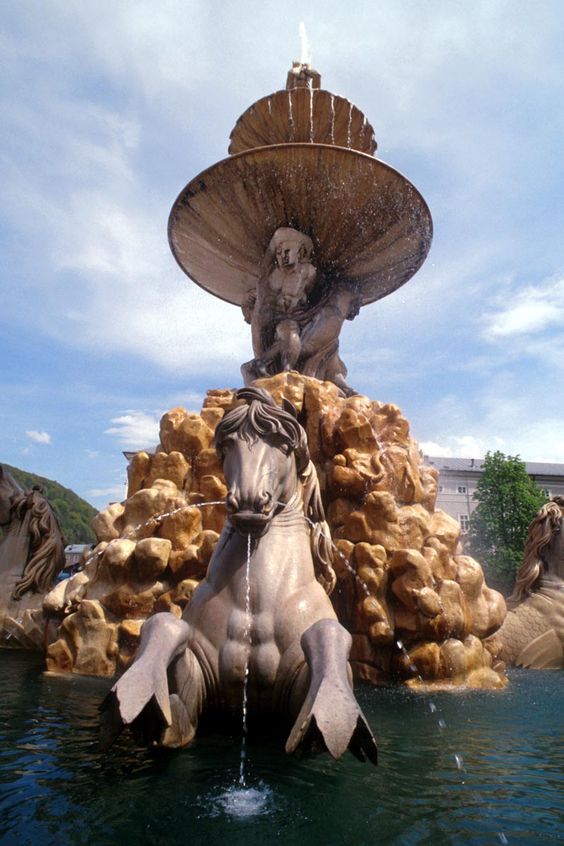 Fountain with Evening Illumination