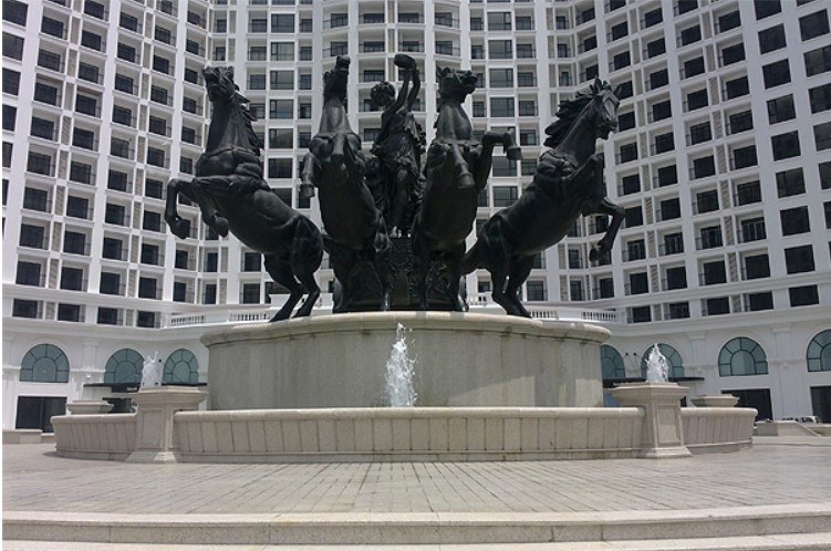 Fountain with Evening Illumination