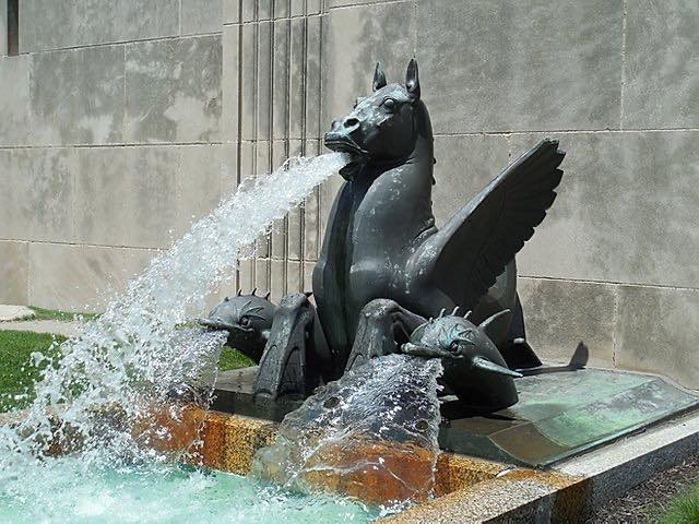 Fountain with Evening Illumination