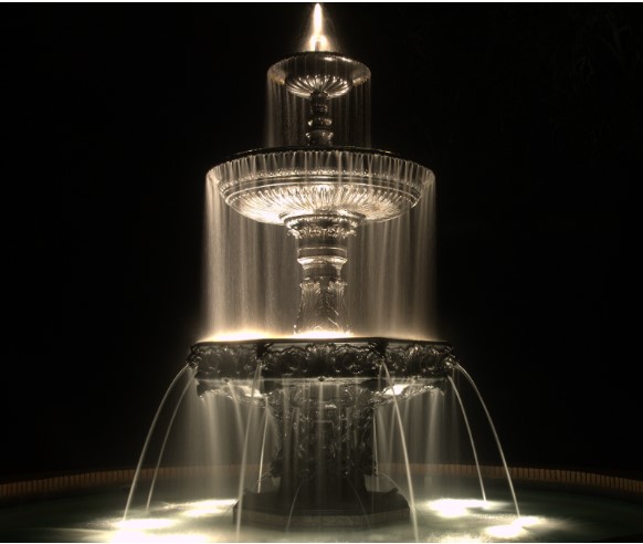 Fountain with Evening Illumination