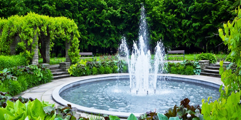 Fountain with Evening Illumination