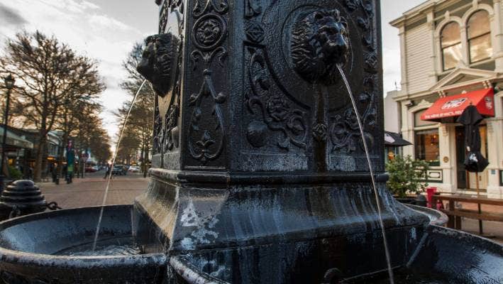 Fountain with Evening Illumination