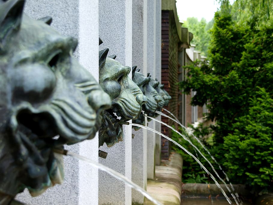 Fountain with Evening Illumination