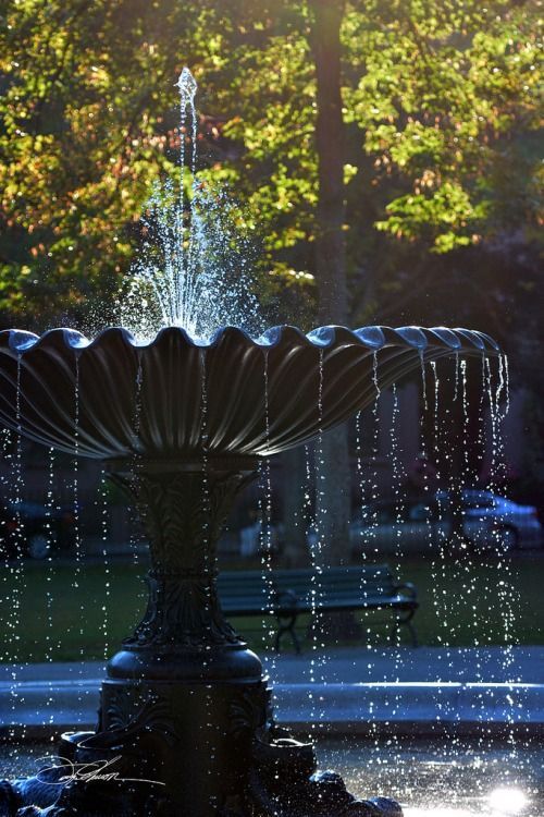 Fountain with Evening Illumination