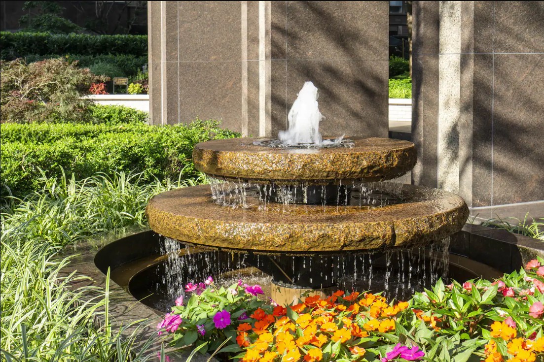 Fountain with Evening Illumination