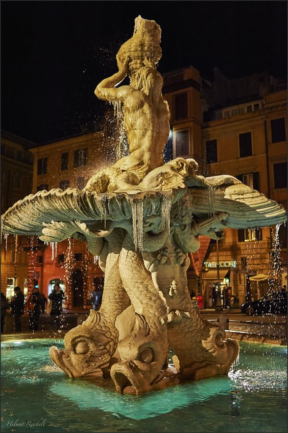 Fountain with Evening Illumination