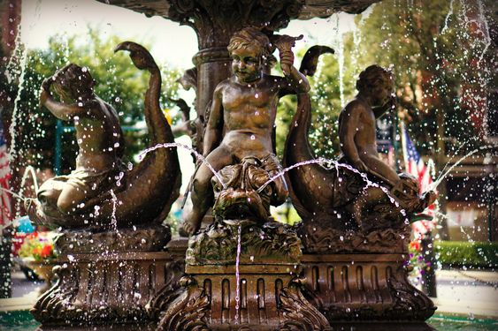 Fountain with Evening Illumination