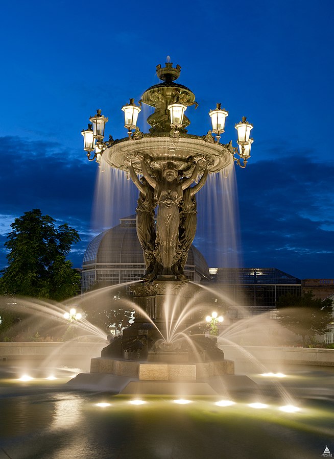 Fountain with Evening Illumination