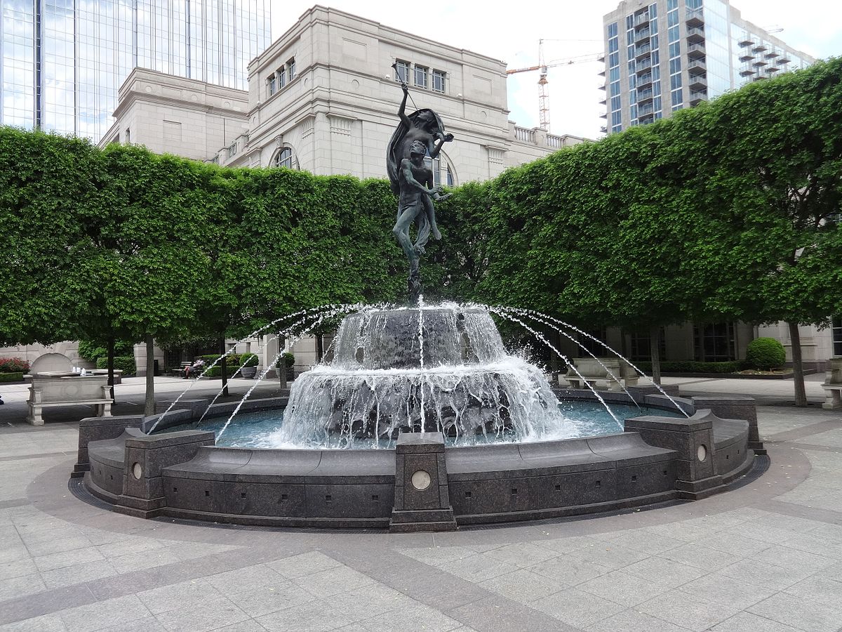 Fountain with Evening Illumination