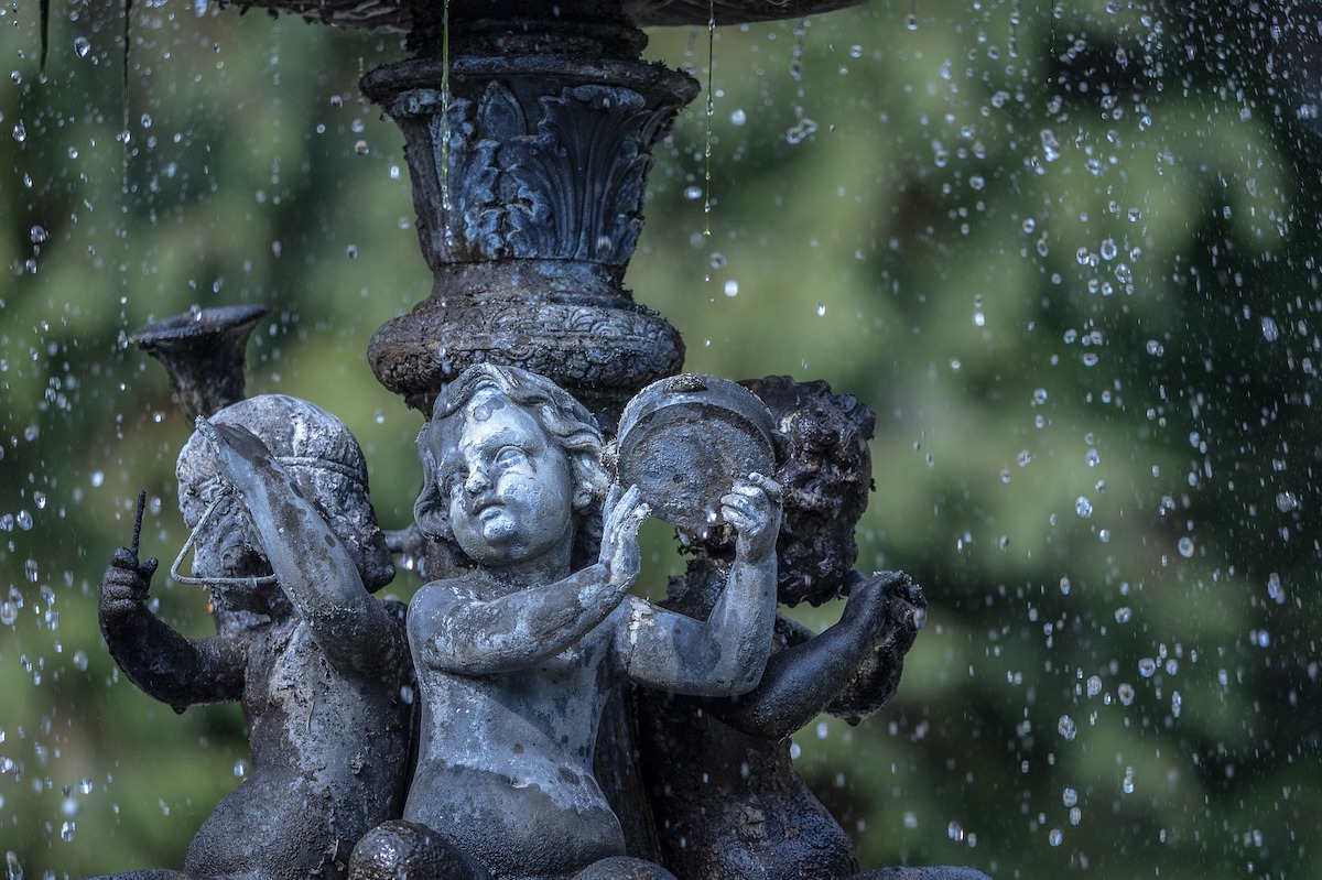 Fountain with Evening Illumination