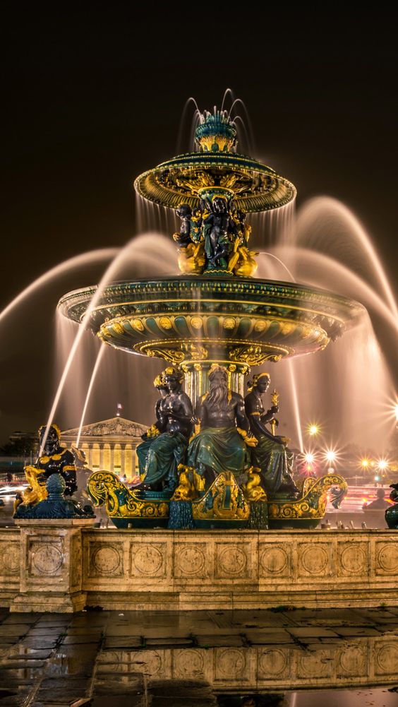 Fountain with Evening Illumination