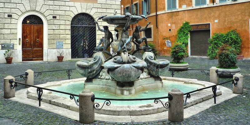 Fountain with Evening Illumination