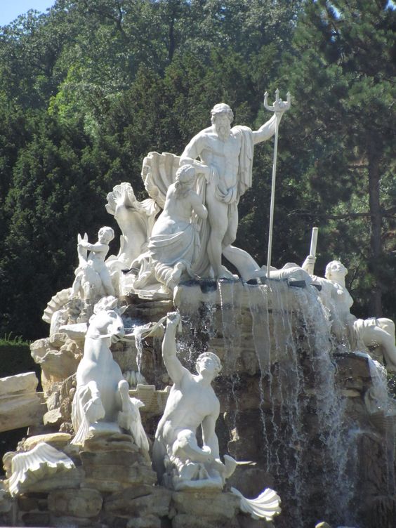 Fountain with Evening Illumination