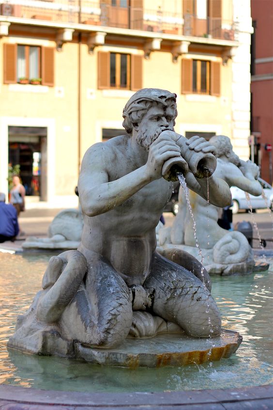 Fountain with Evening Illumination