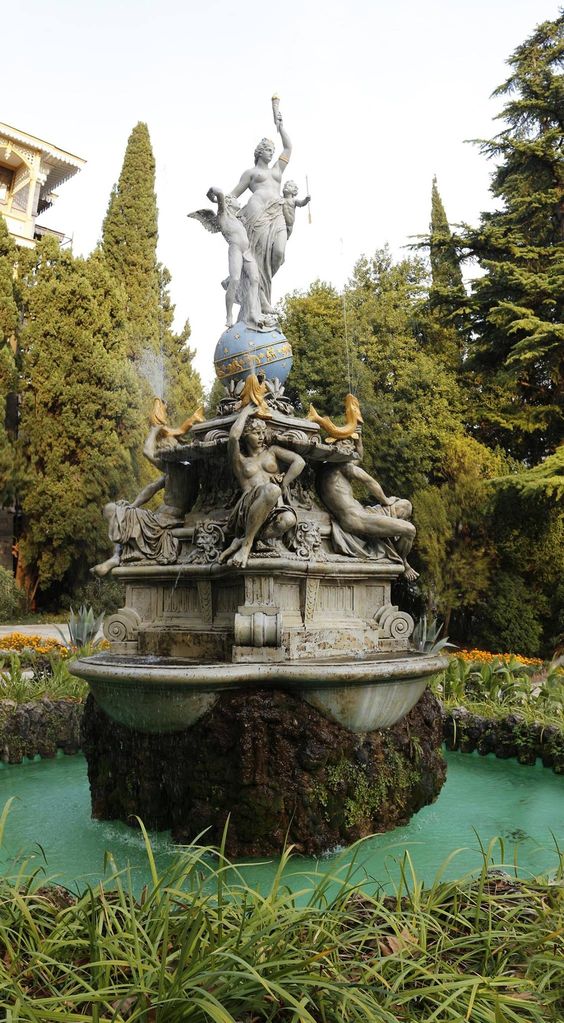 Fountain with Evening Illumination